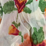 Karen Kane 3X Ruffle Front Garden Fairy Floral Blouse Orange Pink Vibrant Bold Photo 5