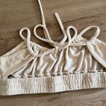 Charlie Holiday  Cream Ruched Tie Front Tank Photo 3