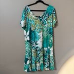 Jams World  Hattie Dress Garden Isle Print tiered rayon short sleeve dress XXL 2X Photo 1
