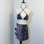 Sexy Snakeskin Weave Cross Tied Rope
Split Swimsuit Bikini Three Photo 2