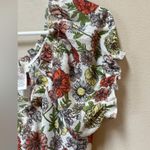 Planet Gold 2/$12 Women’s Plus Orange Floral Print Ruffle Loose Fit Blouse 1X Photo 4