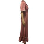 Vintage Prairie Empire Waist Ruffled Puff Short Sleeve Tie Waist Maxi Dress 7 Pink Size undefined Photo 3