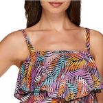 Fit 4you Colorful Leaf Print Ruffle swimsuit one piece, NWT, Size 10 #summer Purple Photo 1