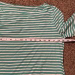 Garnet Hill Dress Womens 12 Green White Striped Cotton Casual Nautical Coastal Photo 9