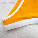New! Oneone Free People ribbed bikini bottom gold white color block,‎ size XS Photo 2