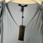 BCBGMAXAZRIA BCBGMaxAzaria Ellyson Mini Dress XXS Blue Chambray Cold Shoulder Swing Baby Doll Photo 6