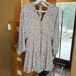She & Sky NWT  Brown Floral Smocked Mini Dress Size Medium Photo 2