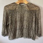 Fifteen Twenty Leopard Print Blouse Sheer Long Sleeve Top Animal Print Small Photo 2