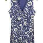 Fresh Produce Blue Floral V Neck Sleeveless Dress Women's Size Small Faux Wrap Photo 0