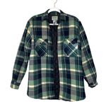 Vintage Ozark Trail Plaid Shirt Size Medium Jacket Quilted Green Navy Shacket Photo 1