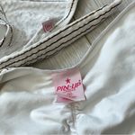 Pin Up Stars Stripe One Shoulder Cutout Top + Scrunch Cheeky Bottoms Swimsuit White Size M Photo 4