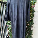 Cacique  Black caftan dress with white  Embroidered V-Neck Photo 1