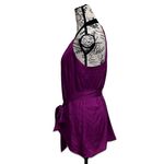 BCBGMAXAZRIA Kieley Halter Tie Waist Top Women’s Purple Sleeveless Blouse XS Photo 3