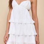 Lulus White Ruffle Mini Dress Photo 0