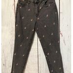 BLANKNYC The Madison Crop Rosebud Embroidered Floral Denim Jeans Black Size 31 Photo 2