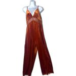 Cider New Y2K Orange Retro Boho Jumpsuit Velvet Wide Leg highwaist stretchy Photo 2