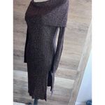 BCBG MAX AZRIA LAURIE OFF THE SHOULDER SWEATER DRESS LARGE METALLIC BURGUNDY Photo 4