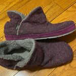 LL‎ Bean Cozy Knit Slip On Slipper Booties Purple Gray Womens Size 9 504633 Photo 0