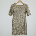 Abercrombie & Fitch gold sequin mini dress. Short sleeves. Size medium Photo 1