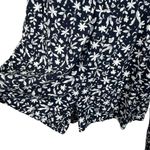 Loft Outlet X-Large Romper Floral Linen Blend Sleeveless Pocket Belted Navy Blue Photo 3