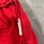 Quince Pants Large Red Linen Pull On Elastic Waist Classic Vacation Resort Photo 3