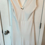 Lulus Lulu’s Thinking Out Loud White Backless Jumpsuit large NWT Photo 0