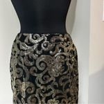 Forever 21 Contemporary Black w/Gold Sequins Skirt in Size Large Photo 1