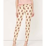 Loft  Womens 6 Marisa Ankle Casual Pants‎ Trouser Cream Maroon Paisley Preppy Photo 11