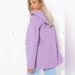 Boohoo NWT Hooded contrast Trim Mac Lilac windbreaker size 4 Photo 1