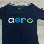 Aeropostale Women’s Small Navy Thermal Long Sleeve Logo Shirt Stretch Y2K Photo 4