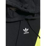 Adidas Hoodie Color Block Black White Lime Green Y2K Streetwear Loud Womens M Photo 3