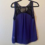 Kirra Purple Sheer Tank with Black Lace Detail Photo 2