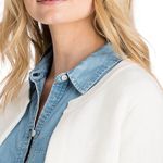 Vineyard Vines Ribbed Open Cardigan in White Size Small Photo 2