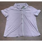 NWT Kindred Bravely Clea Short Sleeve Bamboo Sleep‎ Top Button Up Pocket Size 1X Gray Photo 0