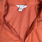 Athleta  Retroterry Polo Sweatshirt Oversized Orange V-Neck Top Long Sleeve Shirt Photo 3