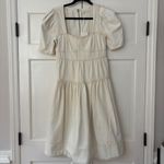 Ulla Johnson Ames Denim Dress Whitewash Corset Empire Waist Puff Sleeve Size 4 Photo 2