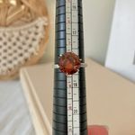 Round Chocolate Stone & Silver Ring “Bronya” Citrine Smokey Quartz Glass Boho Jewelry Brown Photo 8