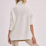 Free People  Ottoman Slouchy Tunic Sweater Size XS Mock Neck Ribbed Stretch White Photo 1
