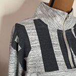 PINK - Victoria's Secret Pink Victoria’s Secret spell out logo quarter zip sweatshirt grey and black sz M Photo 6