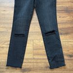 Free People Payton Studded Skinny Jean Black Raw Hem Ripped Knee Ankle Size 28 Photo 1