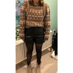SEA NEW YORK Brown 100% Wool Fair Isle Knit Long Sleeve Sweater Finja sz XS Photo 9