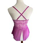 Gorgeous! Lilac Satin Lace Rose Negligee Open Crotch S Purple Photo 5