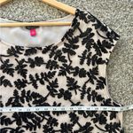 Vince Camuto  Black Leaf Pattern Blouse Sequins Cream Neutral Formal Holiday XL Photo 4