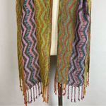 Woven Scarf Cashmere Silk Viscose Long Soft Fringe Women Green Orange Purple Photo 3