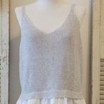 Anthropologie MOTH Sweater Tank Top Gray Layered Eyelet Womens Size S Photo 0