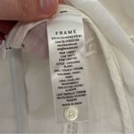 frame denim Frame Small Inset Lace Gathered Seam Top White Puff Sleeve Semi-Sheer Cropped Photo 6