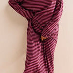 Free People  FP Beach Tivoli Midi Dress Purple Stripe Cactus Combo Large Photo 0