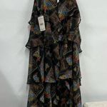 Free People brown & black floral patchwork tiered ruffle multi layer dress 6 nwt Photo 1