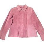 Vintage Margaret Godfrey Mauve Pink Genuine Leather Shirt Jacket Size M Photo 0