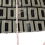 Karl Lagerfeld  Women's Double L Trench Coat Sz 12 Black White Geometric Long Photo 9